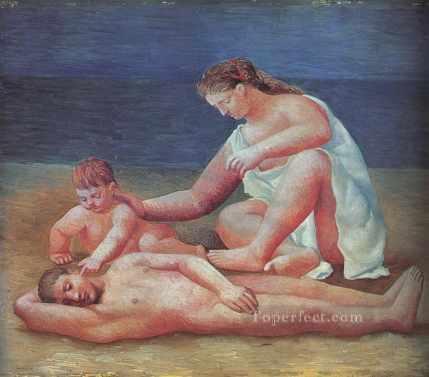 Famille au bord de la mer 1 1922 Cubists Oil Paintings
